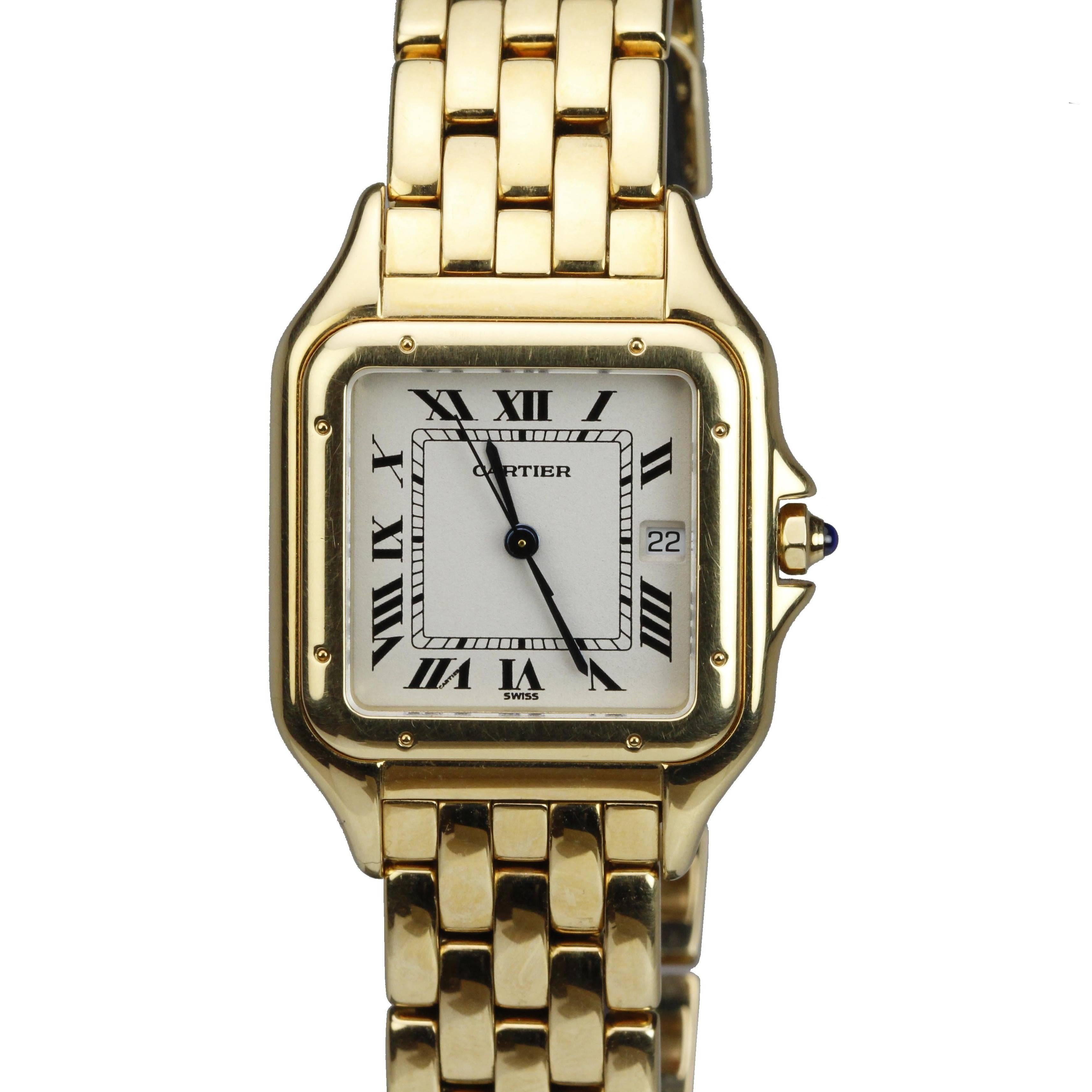 Cartier Yellow Gold Panthere Quartz Wristwatch