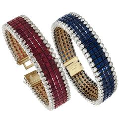 Pair of Van Cleef & Arpels Ruby and Sapphire Mystery-Set Bracelets 11
