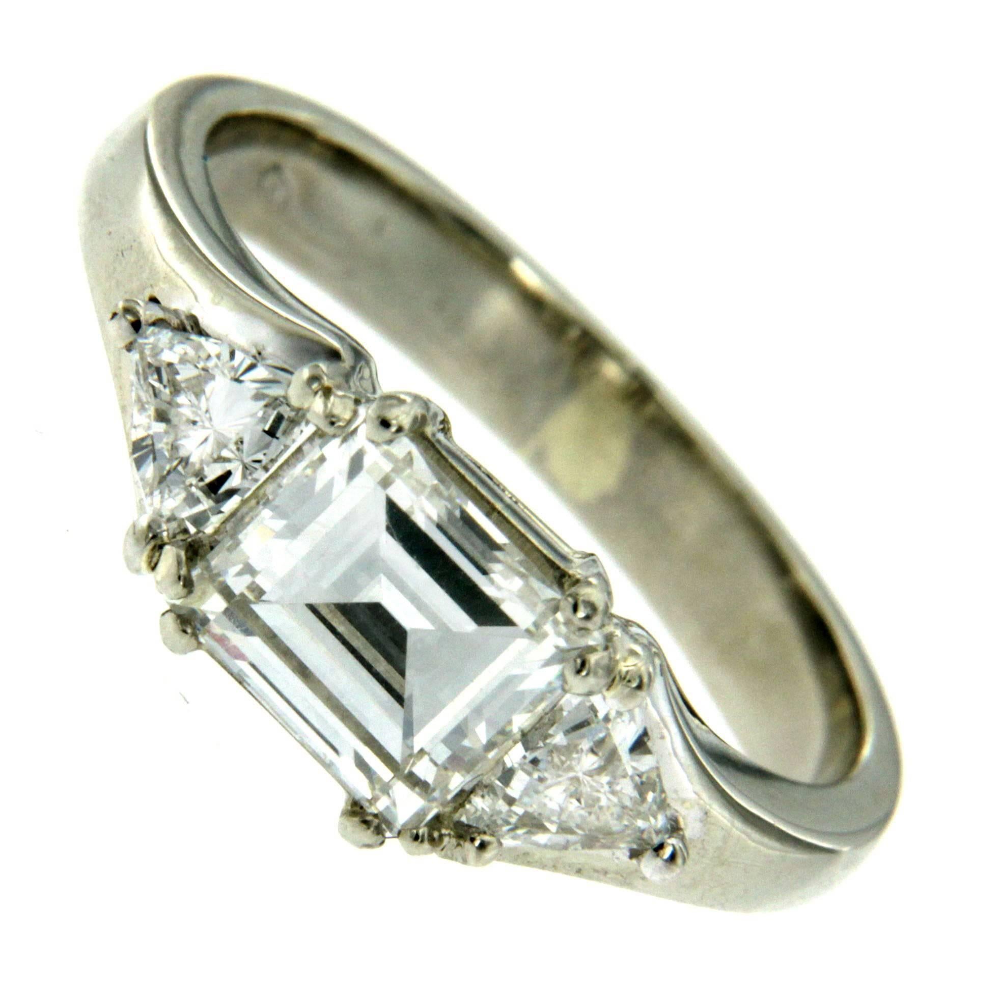 Three Stone Diamond Platinum Engagement Ring
