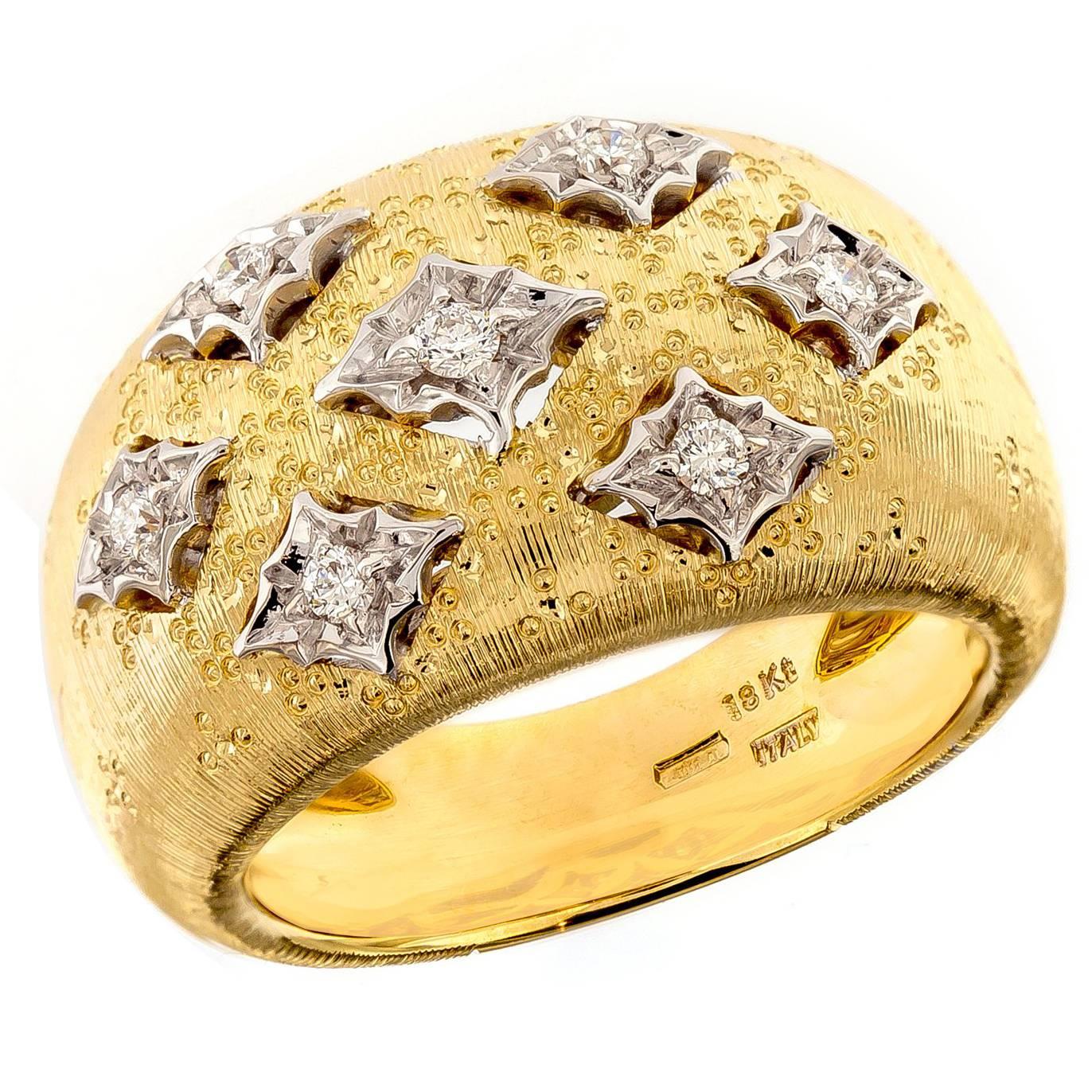 Gold and Diamond Dome Ring