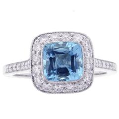 Tiffany & Co. Legacy Aquamarine Diamond platinum Ring 1