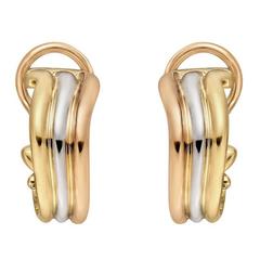 Cartier Tricolor Gold Trinity Hoop Earclips