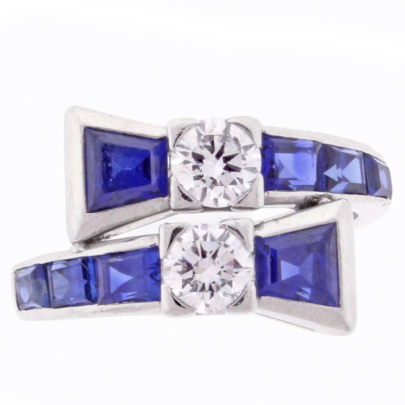1940s Tiffany & Co. Sapphire Diamond platinum Ring