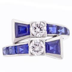 Vintage 1940s Tiffany & Co. Sapphire Diamond platinum Ring