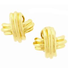Tiffany & Co. Signature X Small Gold Earclips