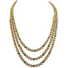 Van Cleef & Arpels Emerald Diamond Gold Necklace 8