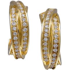 Cartier France Diamond Gold Earrings 10