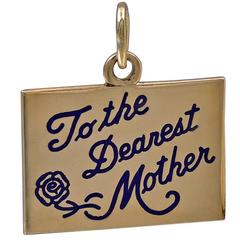 Dearest Mother Gold and Enamel Charm