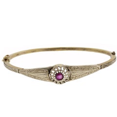 Retro Ruby Gold Bracelet