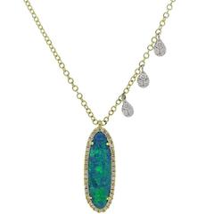 Meira T Opal 0.24 Carats Diamond Gold Pendant Necklace
