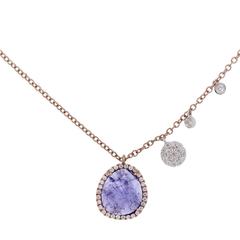 Meira T Tanzanite 0.27 Carats Diamonds Rose Gold Pendant Necklace