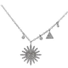 Meira T 0.44 Carats Diamond Gold Sun Pendant Necklace