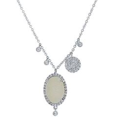 Meira T 0.52 Carats Diamonds Gold Druzy Necklace