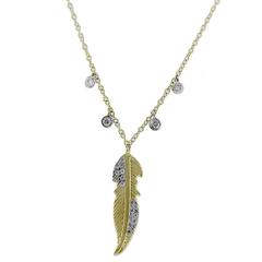 Meira T 0.15 Carats Diamond Gold Feather Necklace