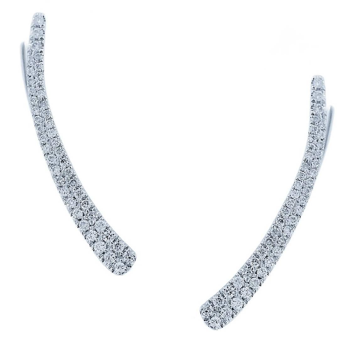 Meira - Boucles d'oreilles en or 14 carats avec diamants de 0,43 carat, en stock en vente