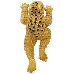 Kieselstein-Cord Sapphire Ruby Gold Frog Brooch 11