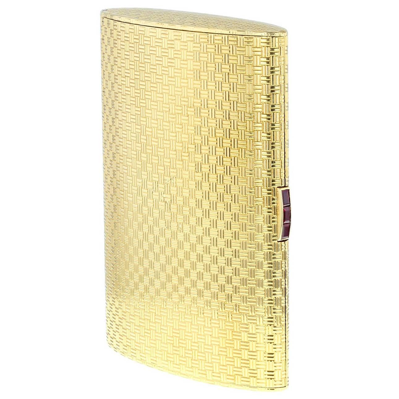 gold business card case