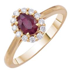 Oval Ruby Diamond Engagment Ring 0.70 Carats 2