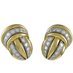 1960s Cartier Gold Diamond Earclips