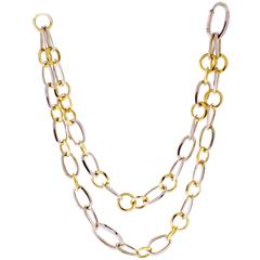 Pomellato Two Color Gold Link Necklace Bracelet Combination 3