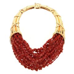 Valentin Magro Horn of Plenty Coral Gold Necklace 10