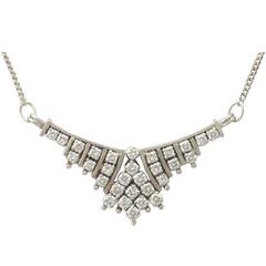 1.02 Carat Diamond and White Gold Necklace 2