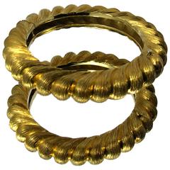 Pair of Tiffany & Co. Gold Rope bangle Bracelets 5