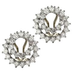 Tiffany & Co. Diamond Gold Platinum Spiral Earrings  
