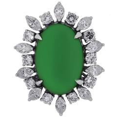 Anello d'oro con giada e diamanti certificato AGL da 3 carati