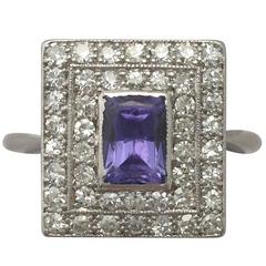 Tanzanite Diamond and White Gold Cocktail Ring 8