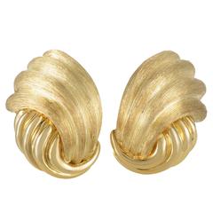 Henry Dunay Gold Clip-On Earrings