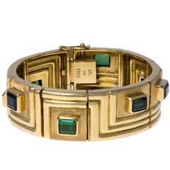 Haroldo Burle Marx Green Tourmaline Yellow Gold Bracelet 3
