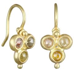 Faye Kim Raw Diamond Gold Hinge Earrings 12