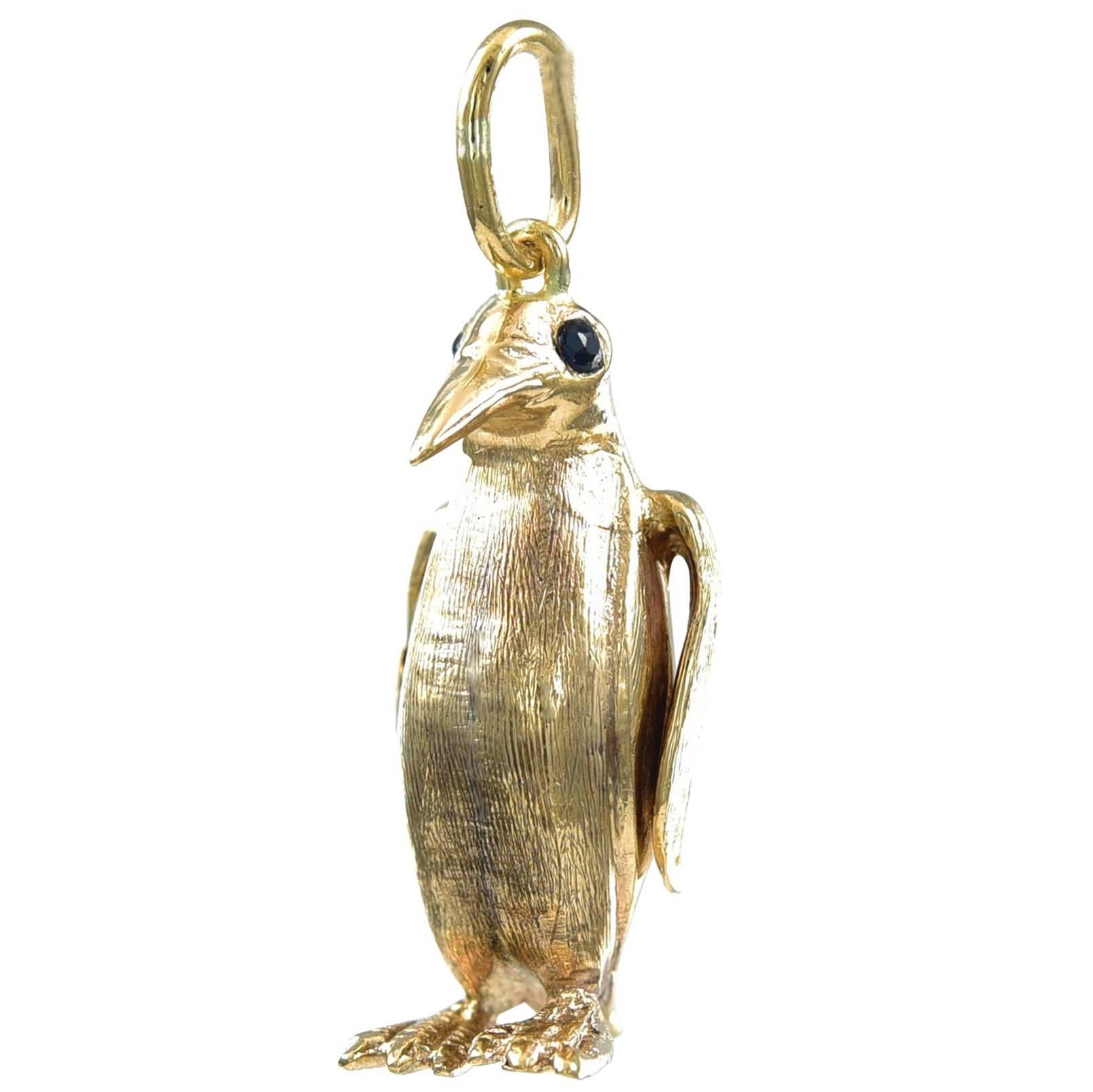 Gold Penguin Charm