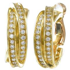 Cartier France Diamond Gold Trinity Earrings 12