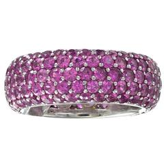 Sparkling Pink Sapphire White Gold Eternity Ring 2