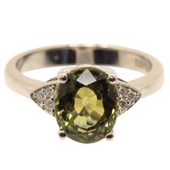 3.21 Carat Tourmaline Diamond Gold Ring 9
