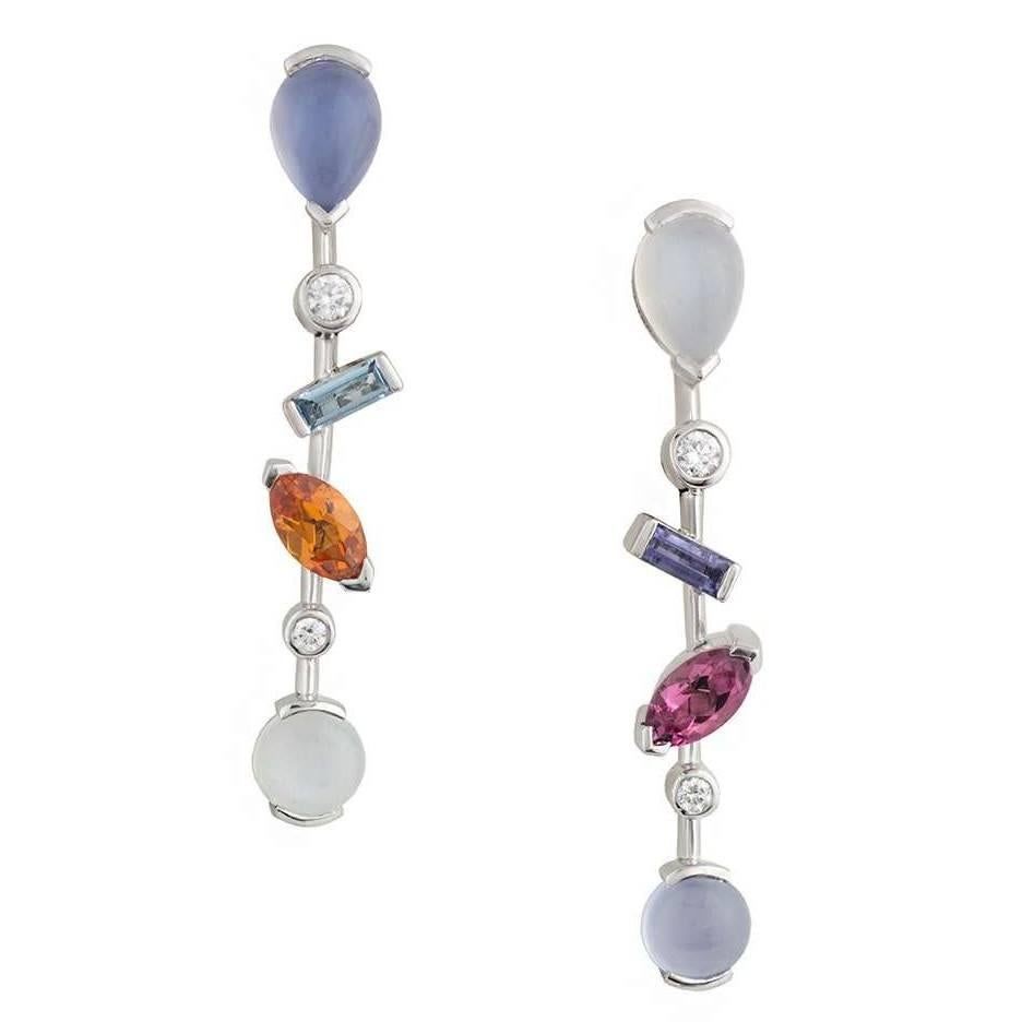 Cartier Meli Melo Muti-Gem Platinum Earrings