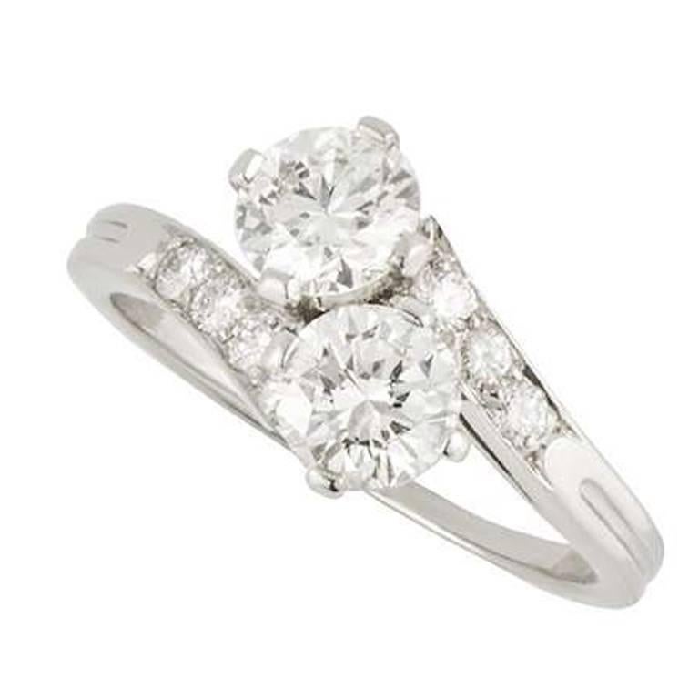 Tiffany & Co. Crossover Diamond Platinum Ring
