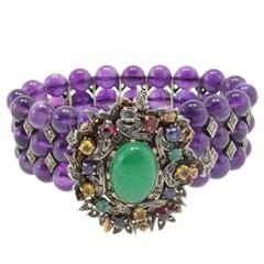 Luise Diamonds, Multicolor Stones, Semiprecious Stones, Bracelet 