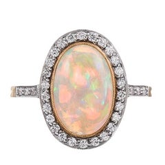 2.23 Carat Opal Cabochon Diamond Ring 2.23 Carat Opal Cabochon Diamond Ring