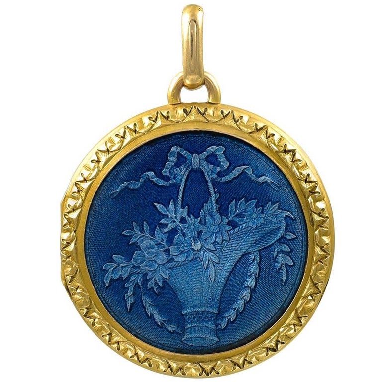Antique Gold and Enamel Locket For Sale at 1stDibs antique