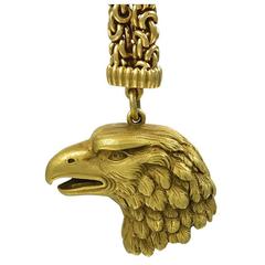 Antike Gold Eagle Head Schlüsselanhänger