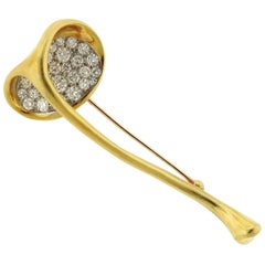 Tiffany & Co. Gold Diamond Brooch Pin 12