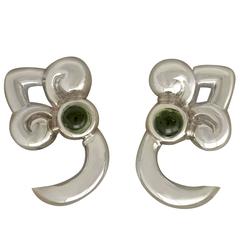 1990s Peridot and White Gold Earrings 9
