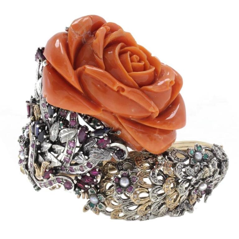 Pearl Gemstone Gold Full Slide Bracelet at 1stdibs