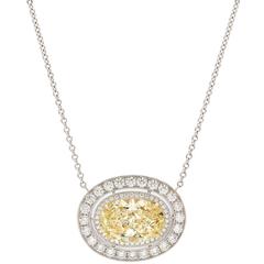 Important GIA Cert 8.49 Carat Fancy Yellow Diamond Pendant Necklace 6
