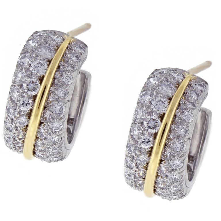 Cartier Diamond Hoop Earrings For At 1stdibs Cartier Diamond Hoop Earrings For