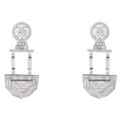 8.18 Carat Diamond Drop Platinum Earrings 9