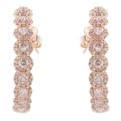 6.08 Carat Natural Pink Diamond Hoop Earrings 7